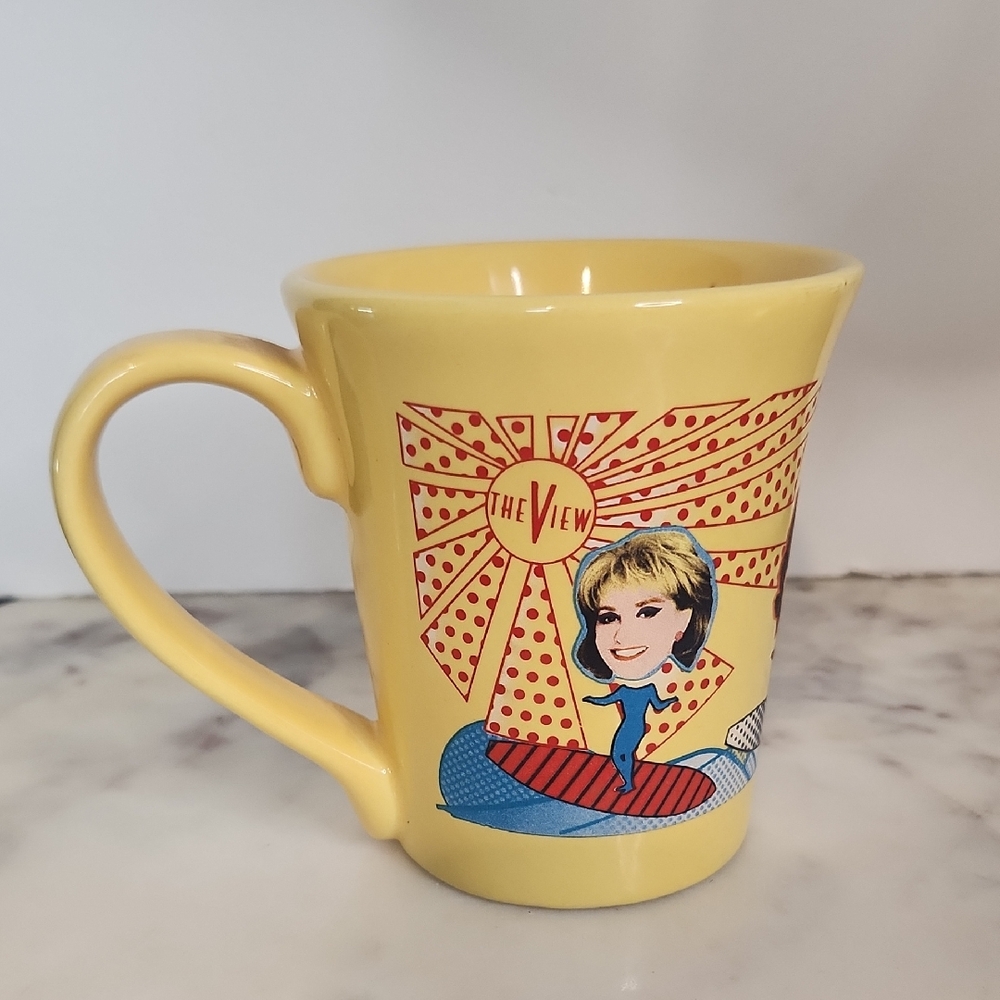Vintage | 2007 The View Yellow Ceramic Mug | Barbara Walters